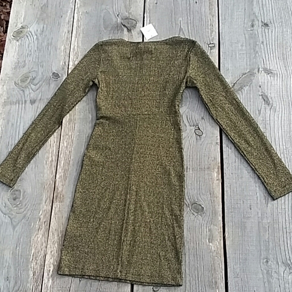 NWT  Gold Black Long Sleeve Dress US Size Small - Picture 4 of 8